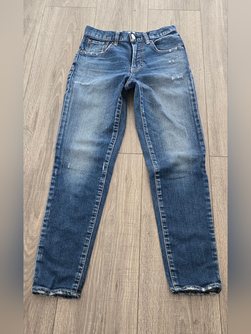 Moussy High Rise Skinny Jeans in Dark Blue Wash